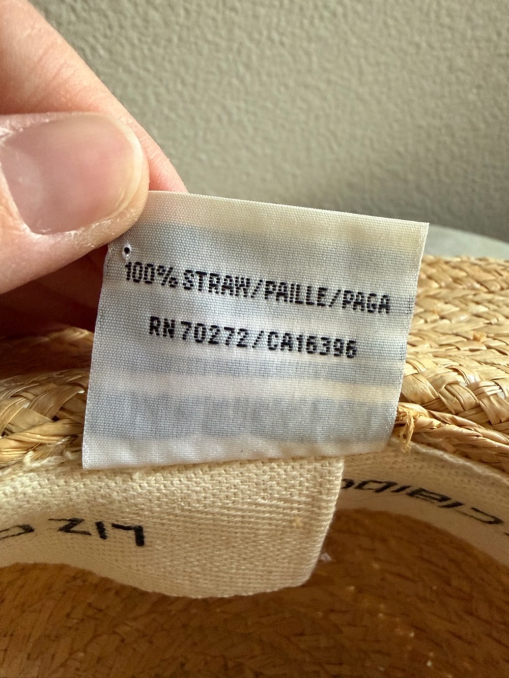 Vintage Liz Claiborne Tan Straw Raffia Wide Rolled Brim Summer Sun Hat - Picture 9 of 9